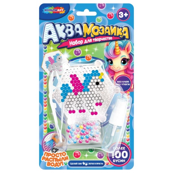 Аквамозаика "Единорог" MultiArt AQUABLIST-124270