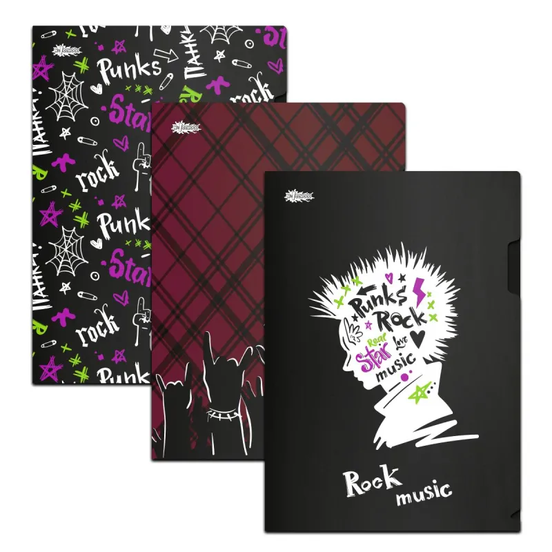Папка уголок А4, №1 School Аниме Панк, А4, 180 мкм, 3шт/уп Комус Класс 1808848
