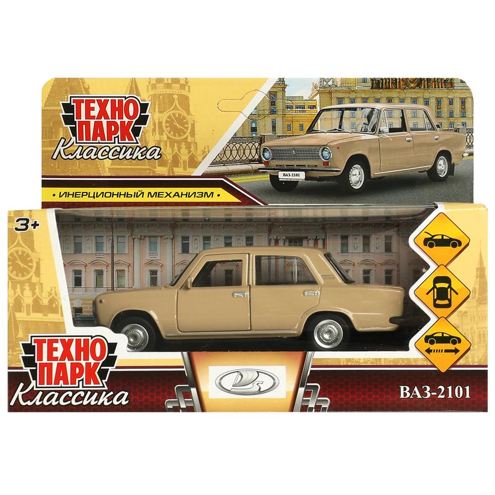 Машина металлическая "Ваз-2101" 12 см. бежевый, Технопарк 2101-12-BG
