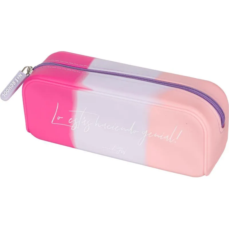 Пенал силиконовый Радуга 3 цвета (розовый, сиреневый, бежевый) Комус Класс 1483493