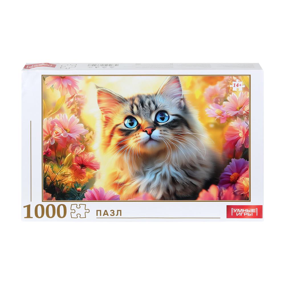 Пазлы классические в коробке, 1000 деталей "Кот на закате" УМка 4630395033497