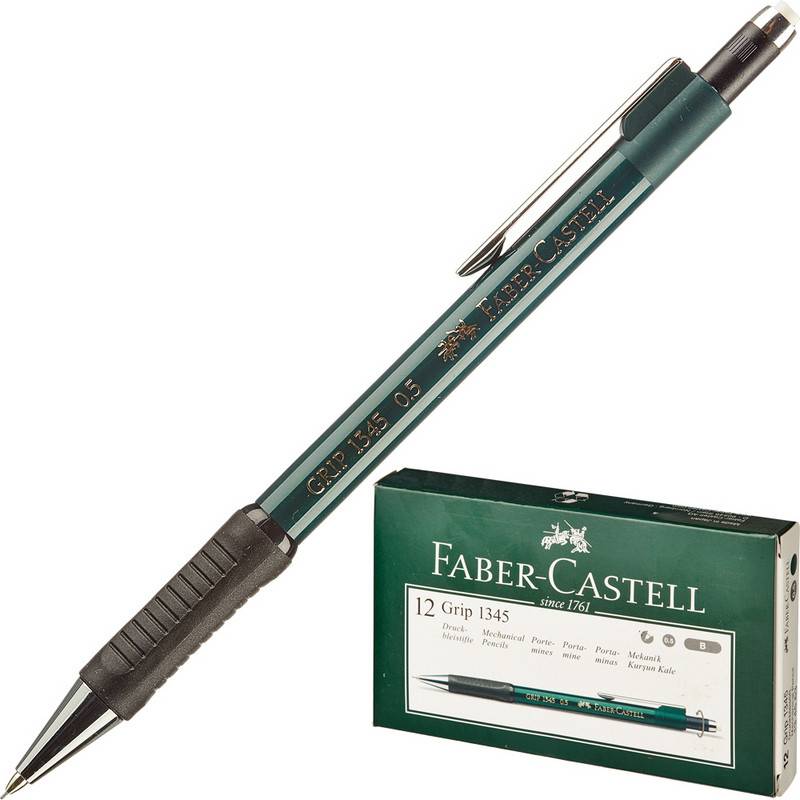Карандаш механический Faber-Castell GRIP1345,0,5мм,зел.металл 392885
