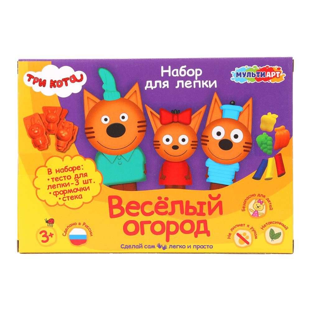 Набор для лепки "Три Кота весёлый огород", 24 см. MultiArt DSET-TC-121473D