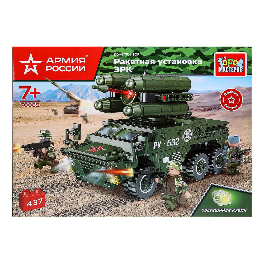 Конструктор Армия России "Ракетная Установка" 437 дет. (свет) Город Мастеров 70089-KK