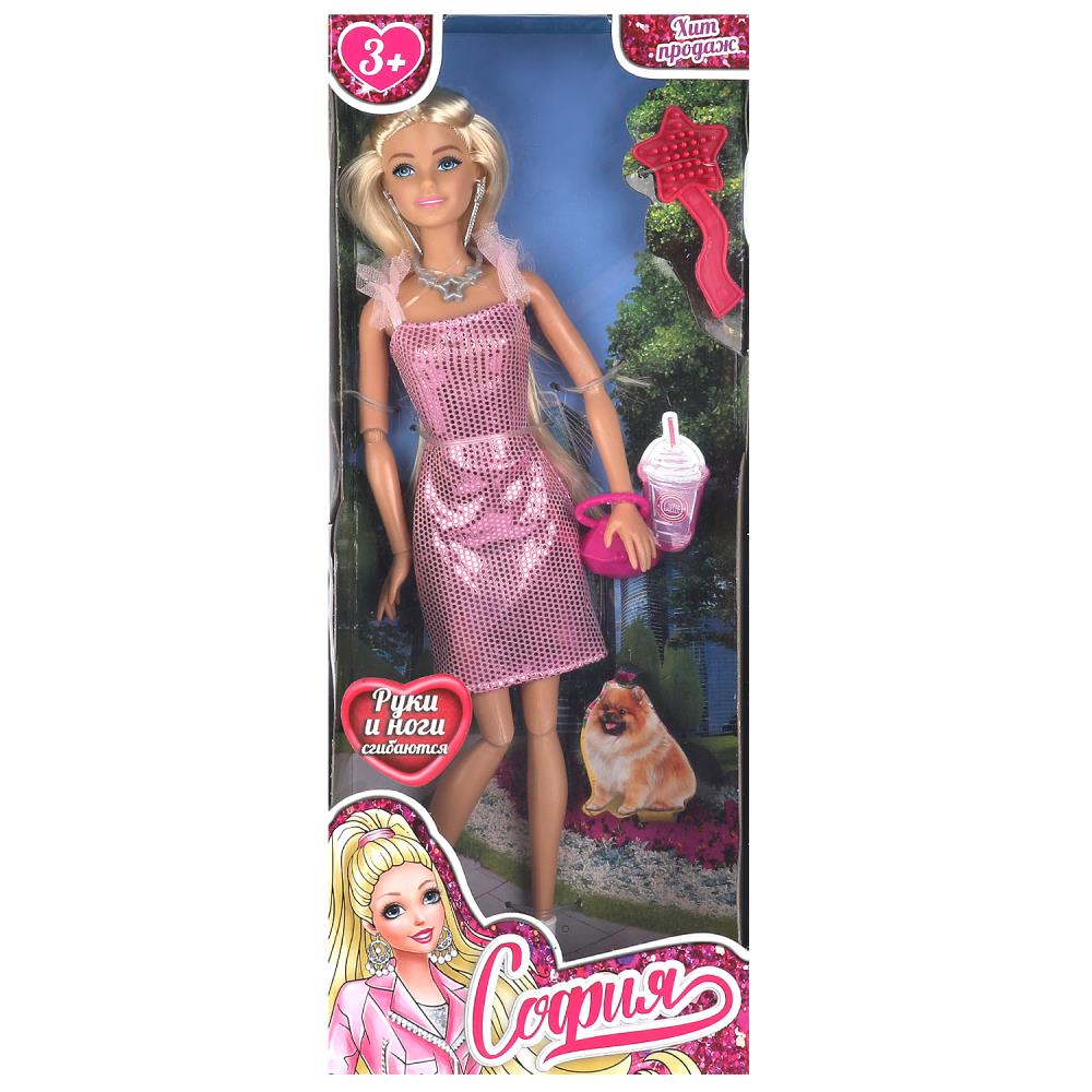 Кукла 29 см. София в платье, руки и ноги сгибаются Карапуз 66001-C64-S-BB