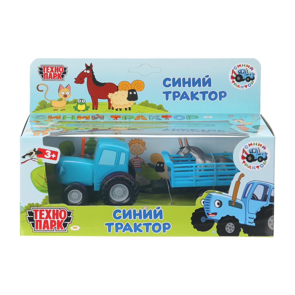 Машина металлическая "Синий Трактор с телегой", 7,5 см. синий Технопарк BLUTRA-7CARTAN-BU-WOD