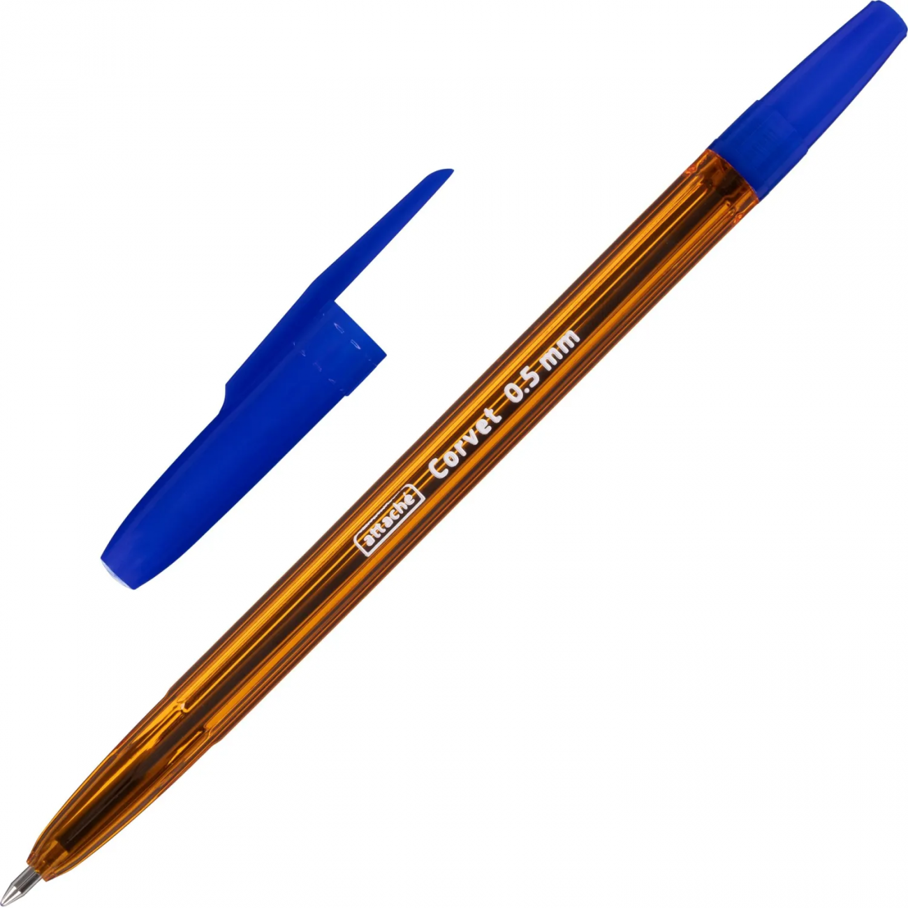 Ручка шарик. неавтомат. Attache Corvet масл,син,0,5мм,оранж.Россия 1886429
