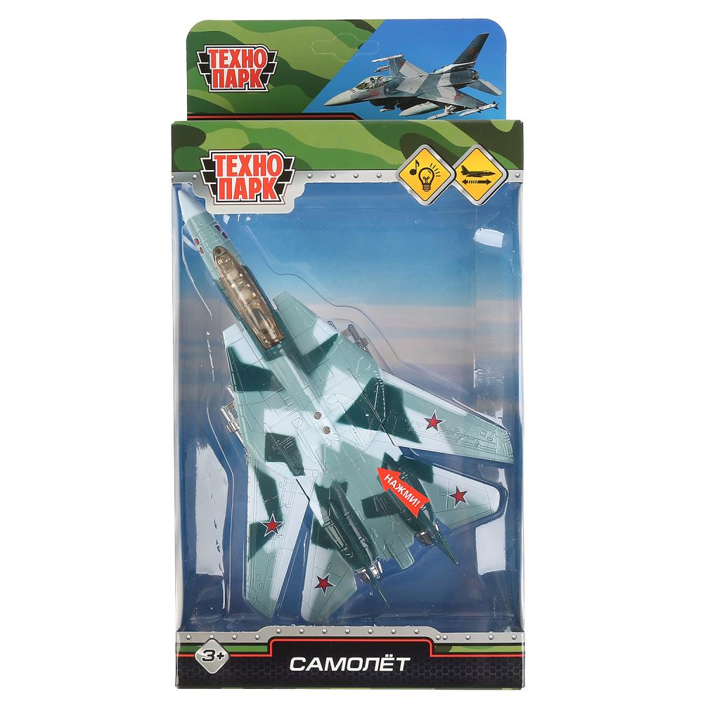Модель металлическая свет-звук Истребитель, 18,5 см. инерция Технопарк 1031-18SL-MIX