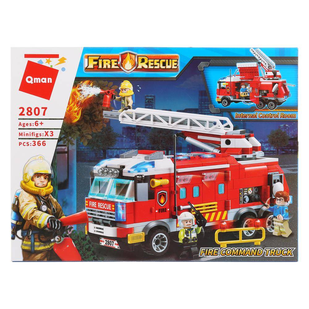 Конструктор пожарная машина с фигурками, 366 дет. Brick BRICK2807