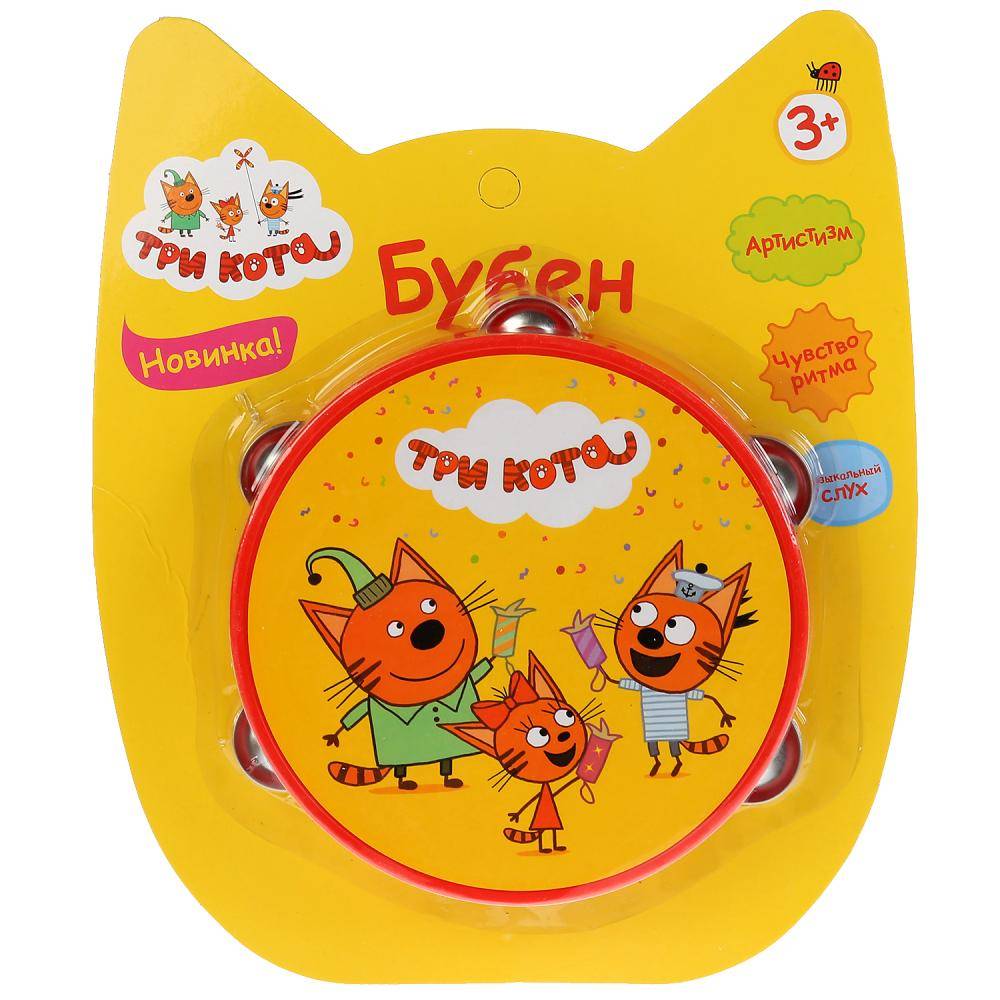 Игрушка бубен "Три Кота" Играем Вместе 1811M181-R