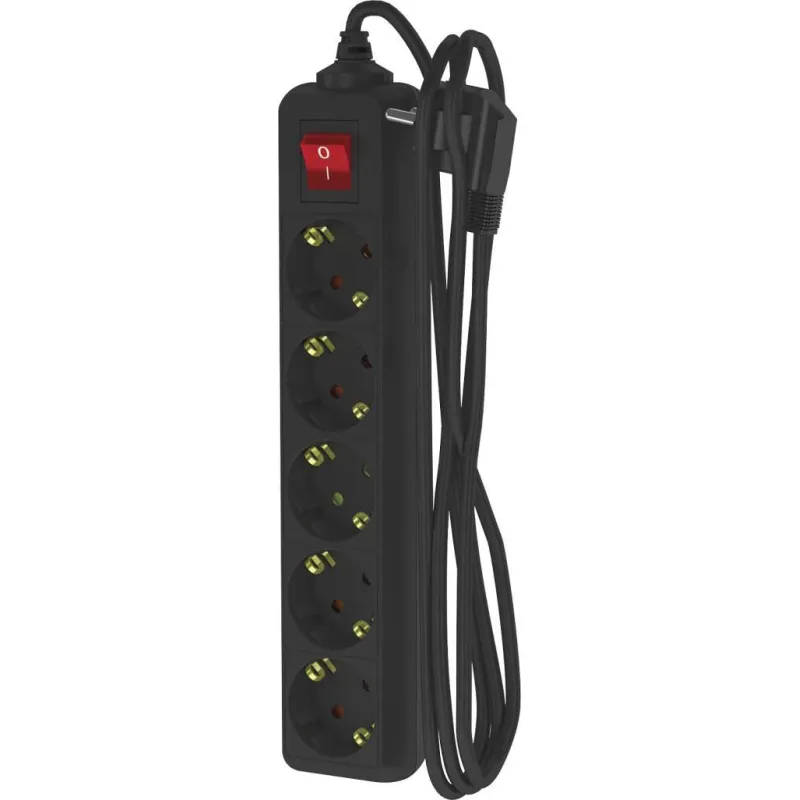 Удлинитель ФОТОН 16-25ЕS, 2м, 5 розеток, 16А, с выкл. с заземл. Черный 1876450 22729
