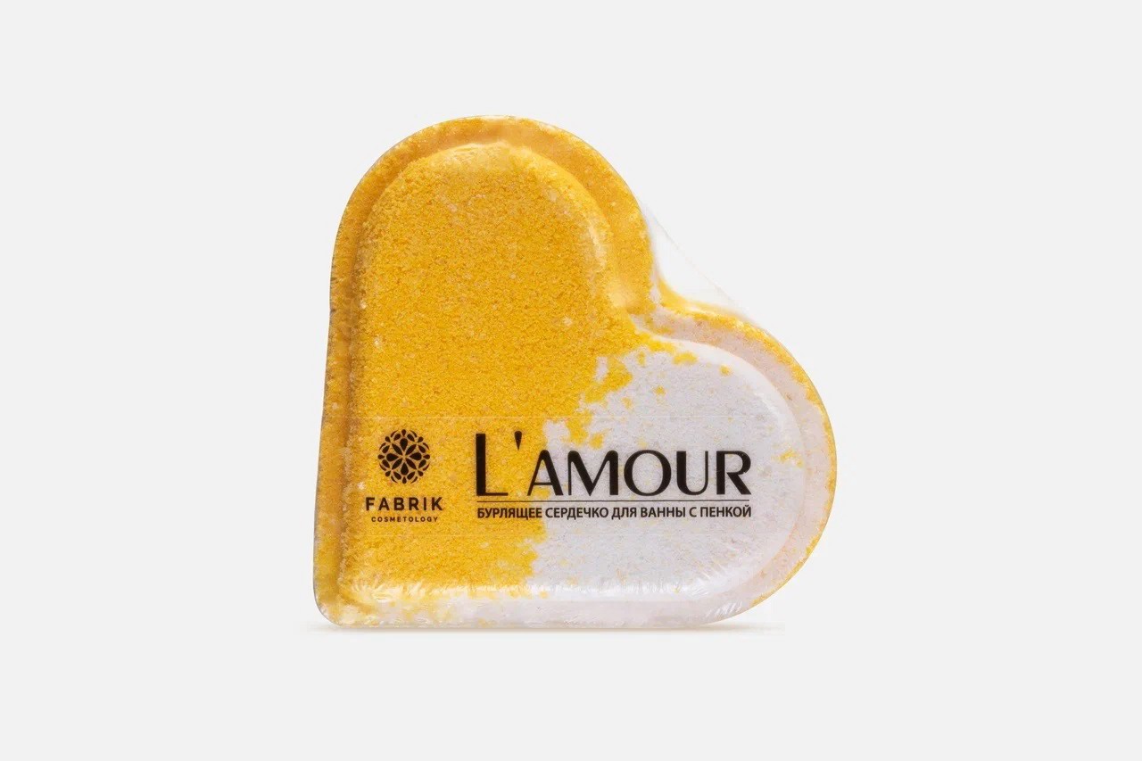 Шар бурлящий Fabrik Cosmetology Сердце L amour для ванны с пенкой 110 г 4610214364087
