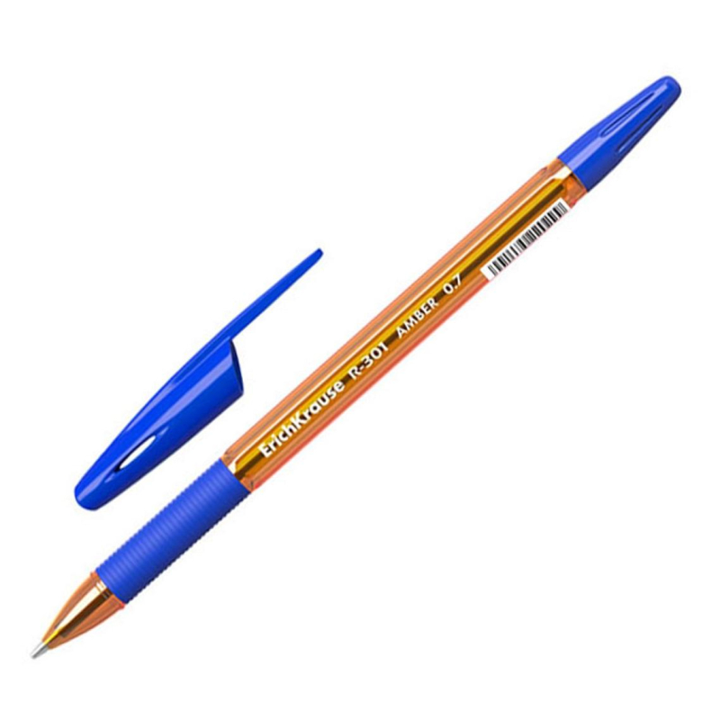 Ручка шарик. неавт ErichKrause R-301 Amber Stick Grip 0.7, цв чернил син 1442232 39530