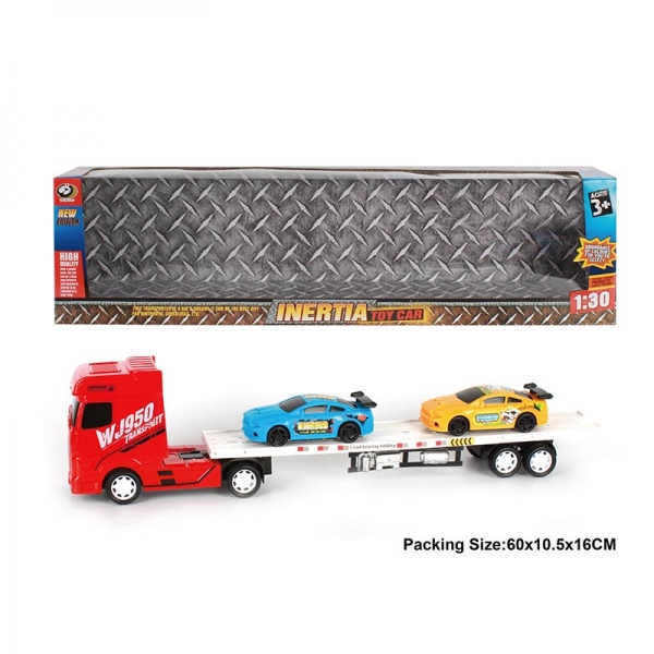 Трейлер-автовоз инерционный + 2 авто (цвет в асс) E318-H11305