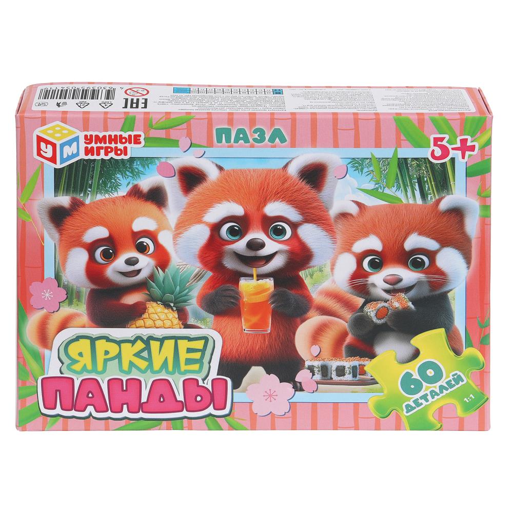 Пазлы Яркие панды, 60 деталей Умные игры 4630395054119