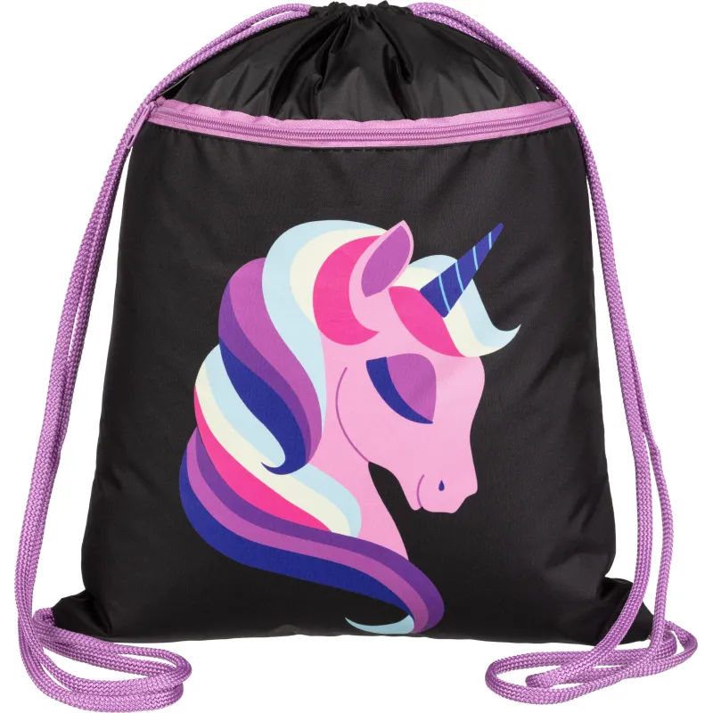 Мешок для обуви Комус Класс Единорог, черный, 360х470 мм, карман, МО-26-2 1910129