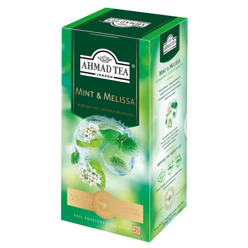 Чай Ahmad Tea зеленый Мята-Мелиса 25пакx1,5г/уп 2258 1342841