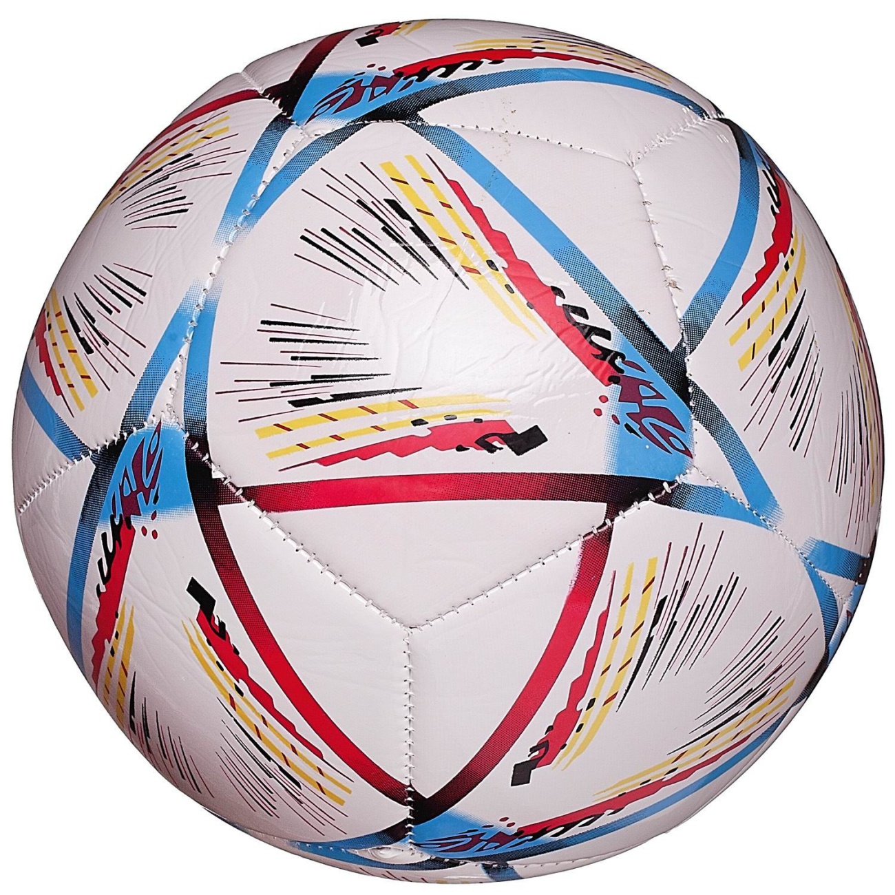 Футбольный мяч Junfa с сине-бордовыми полосками 22-23 см L398/сине-бордовые