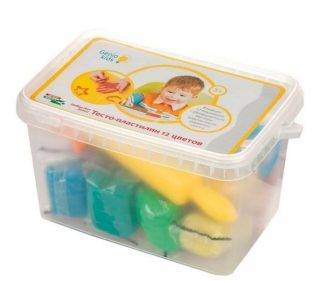 Тесто-пластилин 12 цветов, детский набор для творчества Genio Kids TA1068V