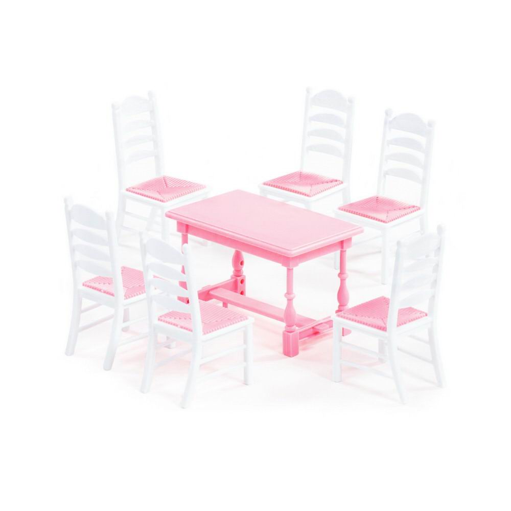 Набор мебели для кукол Полесье №6, 7 элементов, розовый П-54395/розовый