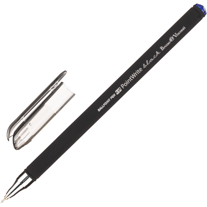 Ручка шариковая неавтомат. BV PointWrite Black 0,38мм синяя 20-0265 Bruno Visconti 1786152