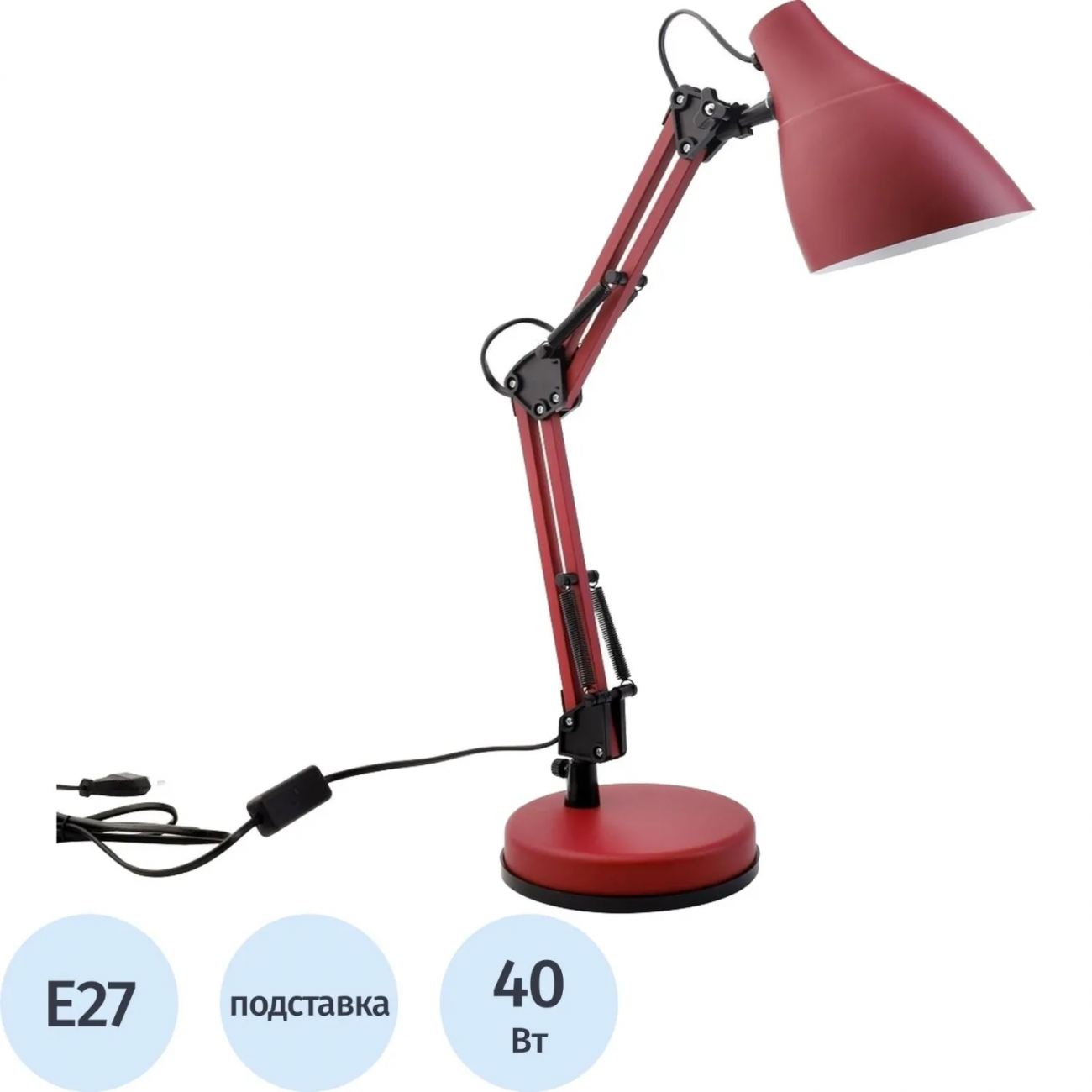 Светильник Camelion KD-331 C04 красный, 40 Вт, Е27 1220905 12792