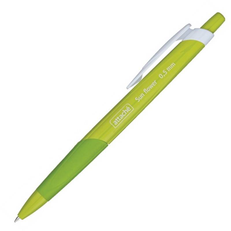 Ручка шариковая Attache Sun Flower,зеленый корпус,синяя, масляныечернила 389753