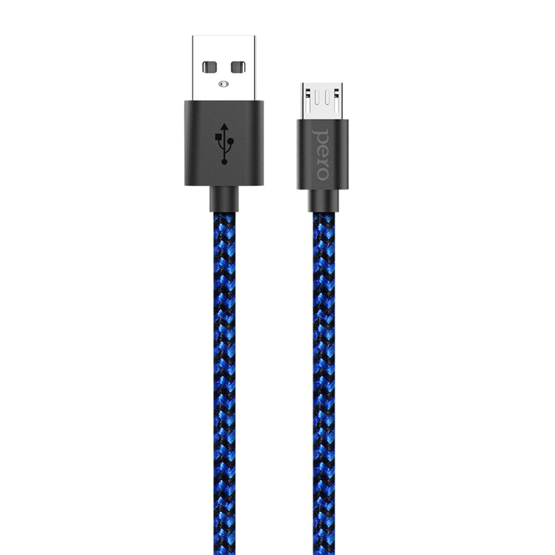 Кабель USB PERO DC-04 micro-USB, 2А, 2м, Blue-black Pero 1598872 4603768350040