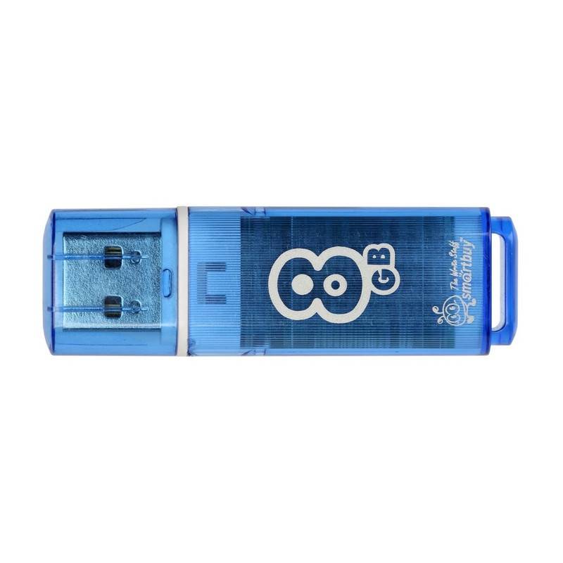 Флеш-память SmartBuy Glossy series 8 Gb USB 2.0 голубая SB8GBGS-B 445920