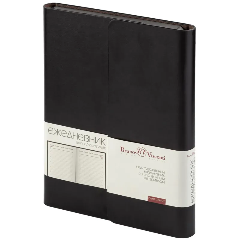 Ежедневник недатированный с магнитным клапаном,А5 Waltz,(черный)3-543/02 Bruno Visconti 1821408