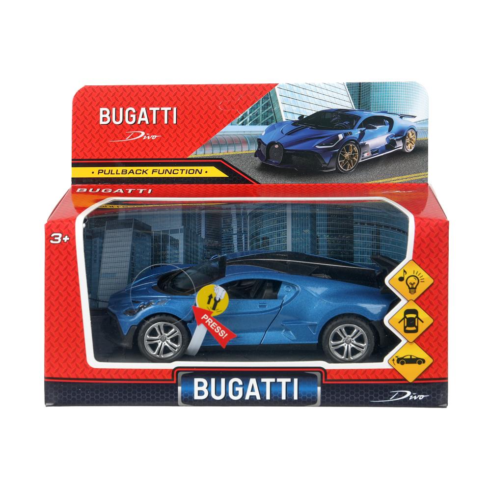 Модель металлическая свет-звук "Бугатти Диво", 14,9 см. инерция, спойлер Технопарк 2301C0047-R