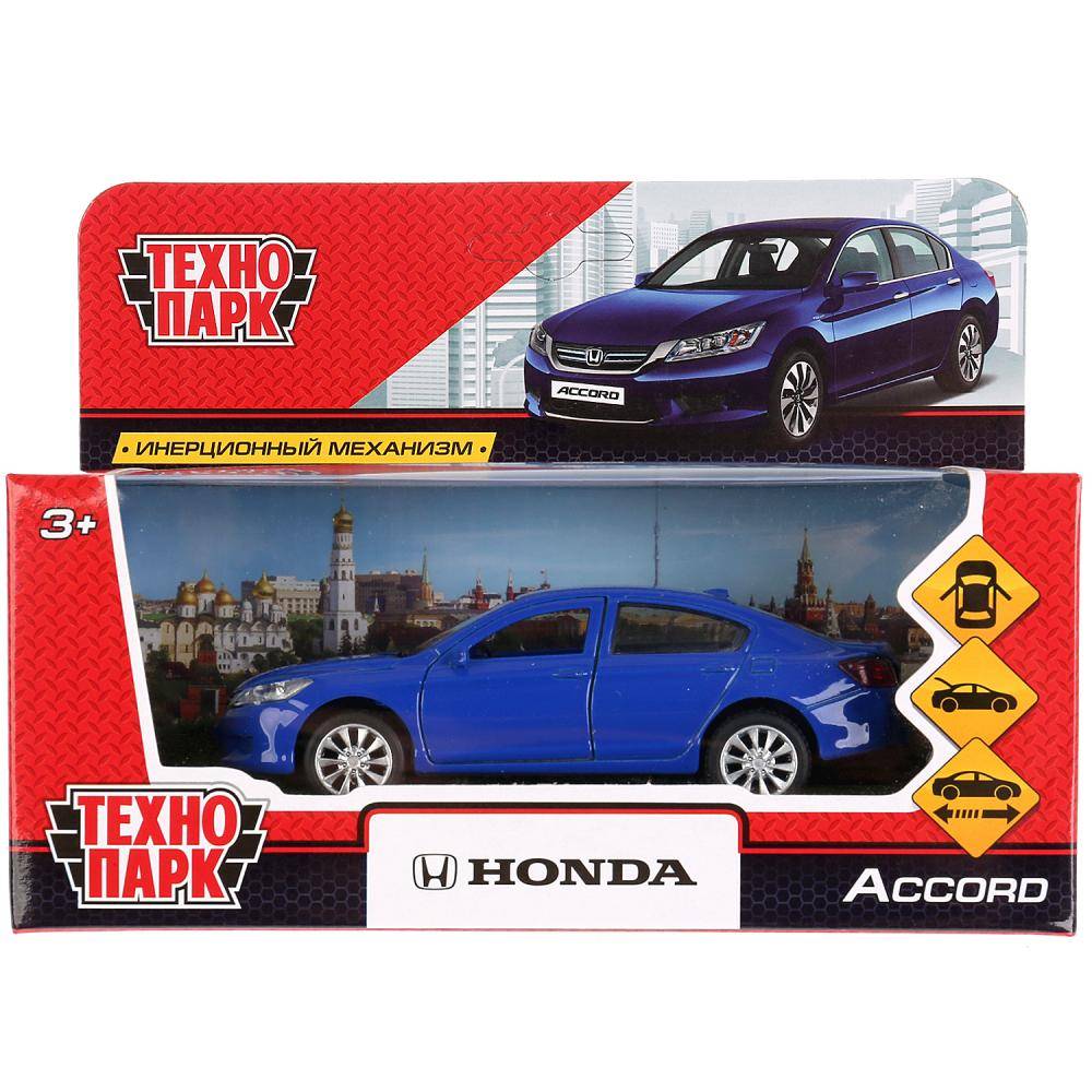 Машина металлическая "Honda Accord" 12 см, открываются двери, инерция, синяя Технопарк ACCORD-BU
