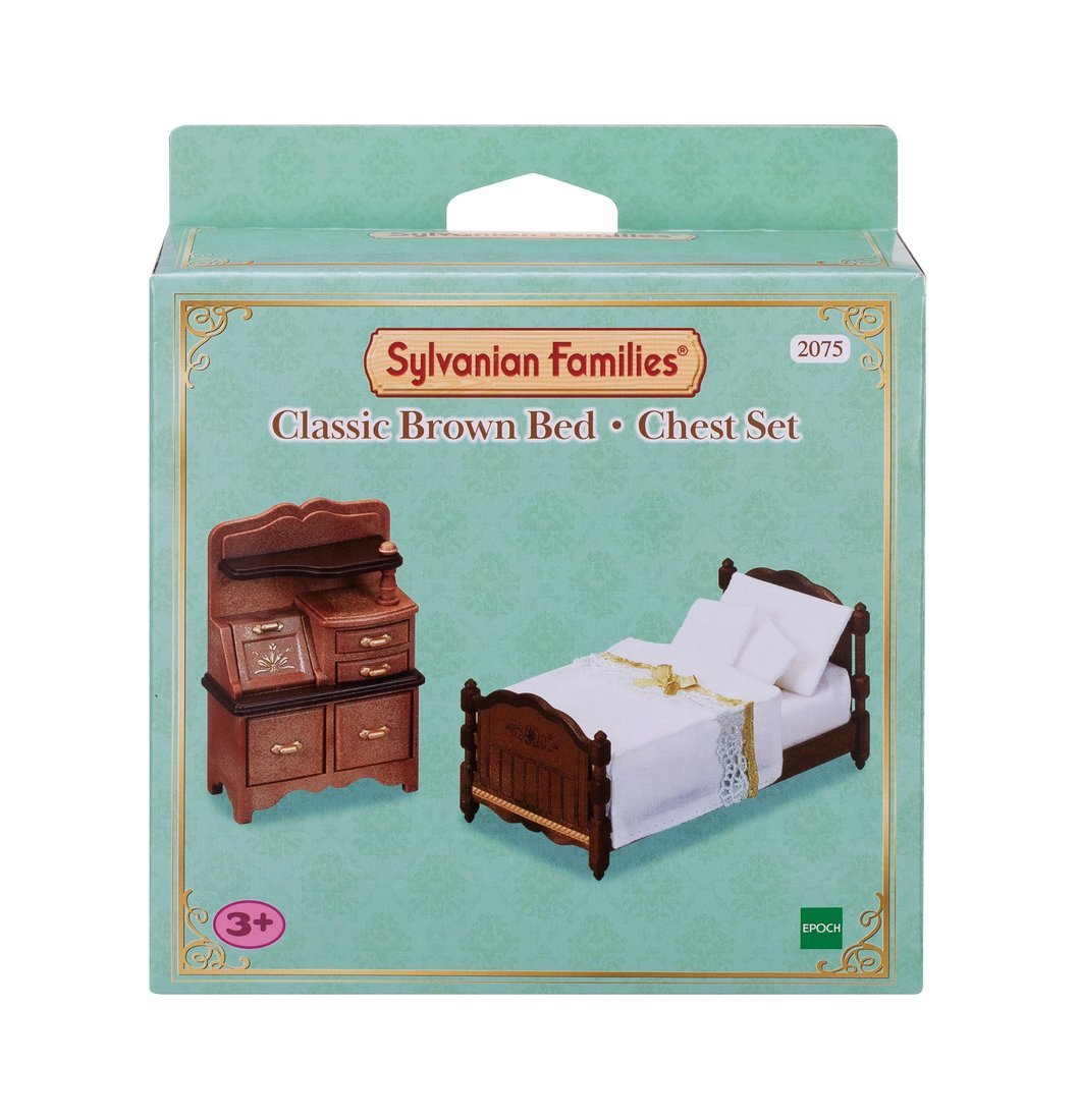 Игровой набор Классические коричневые кровать и комод Sylvanian Families 2075