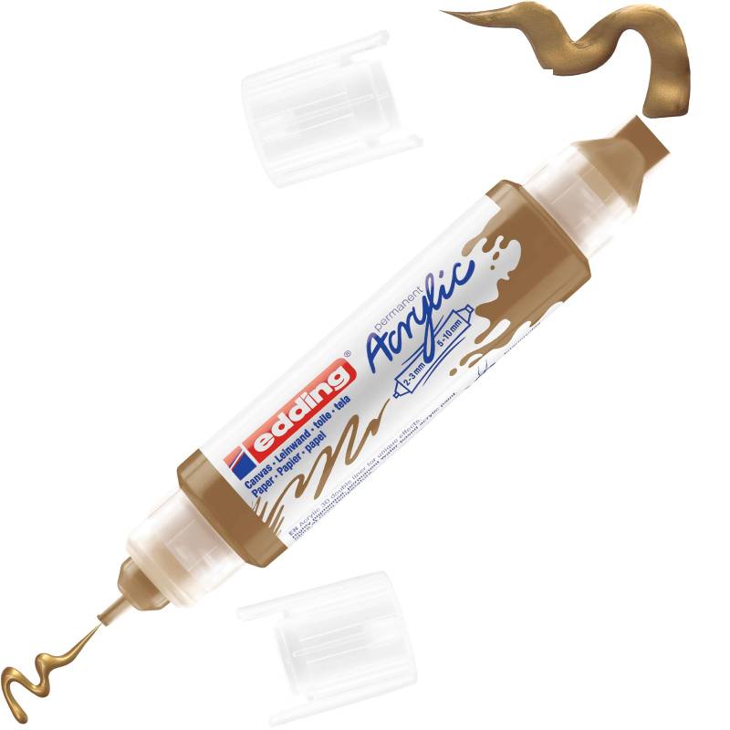 Маркер акриловый двусторонний 3D Edding 5400/924.2-3,5-10мм.Золотой/Gold 1327869