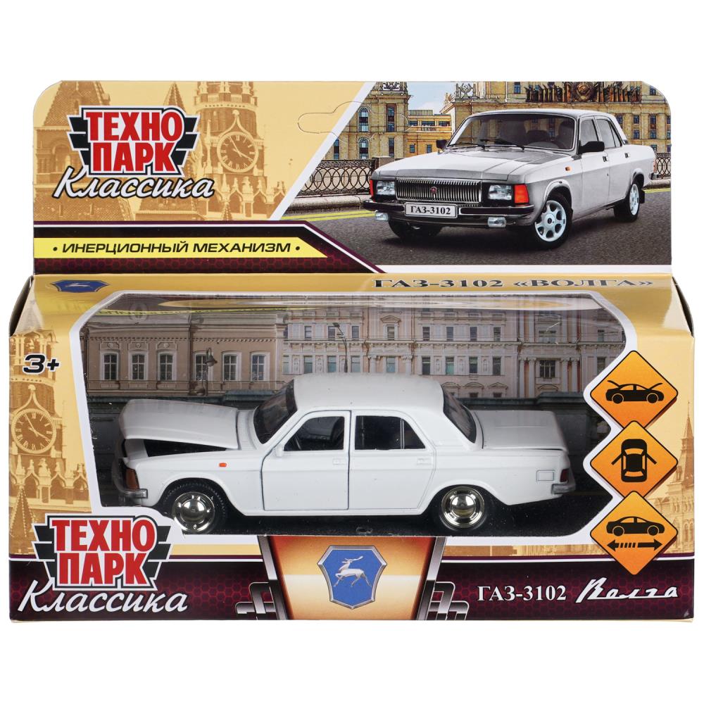 Машина металлическая газ-3102 Волга 12 см, белый, Технопарк GAZ3102-12-WH