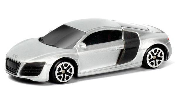 Машина металлическая RMZ City 1:64 Audi R8 V10, без механизмов (серебристый) Uni-Fortune 344996S-SIL