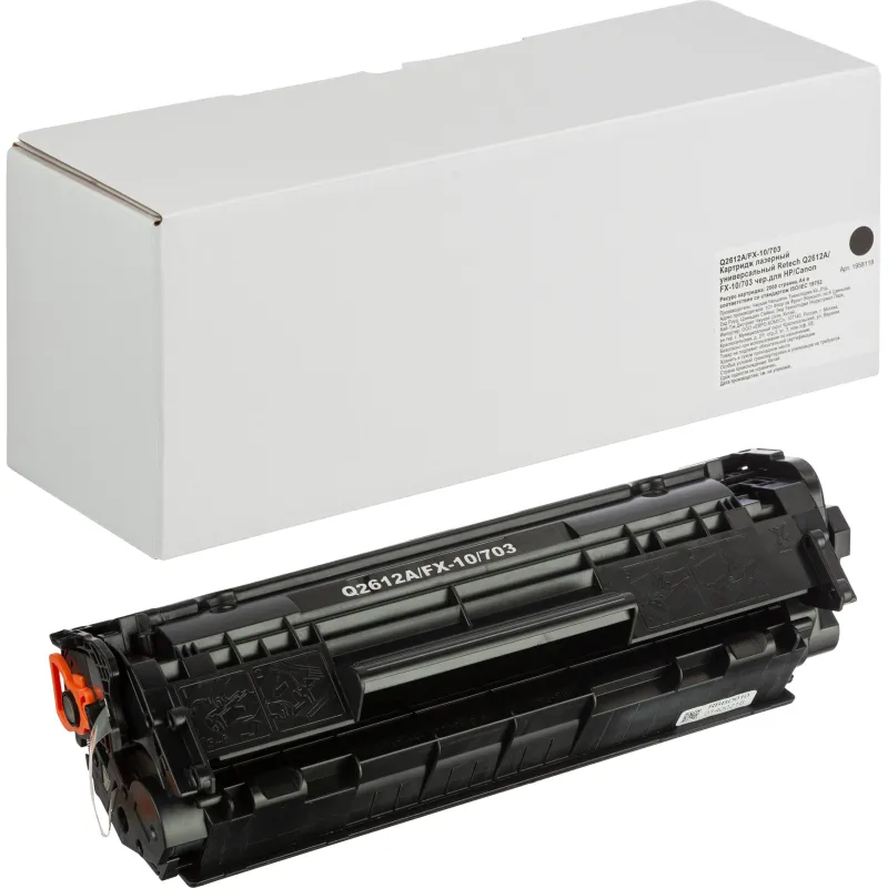 Картридж лазерный универсальный Retech Q2612A/FX-10/703 чер.для HP/Canon 1958118 Q2612A/FX-9/FX10