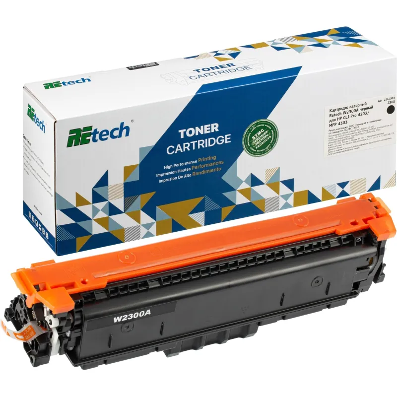 Картридж лазерный Retech W2300A чер. для HP CLJ Pro 4203/MFP 4303 2167503
