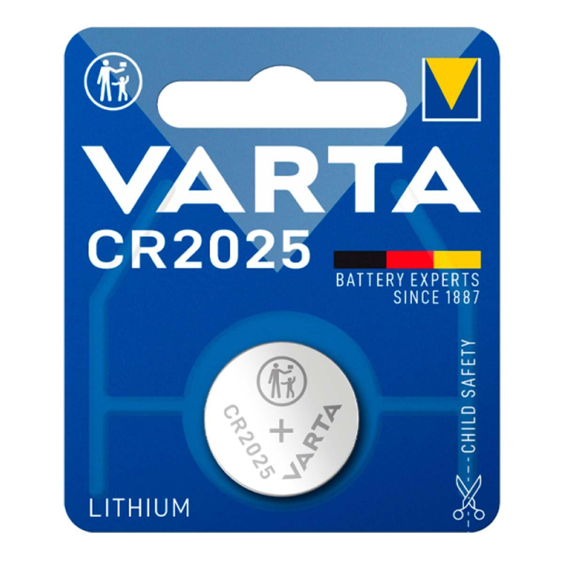 Батарейка Varta ELECTRONICS CR2025 1шт Lithium 3V (6025) (1/10/100) 1893624 *06025101401