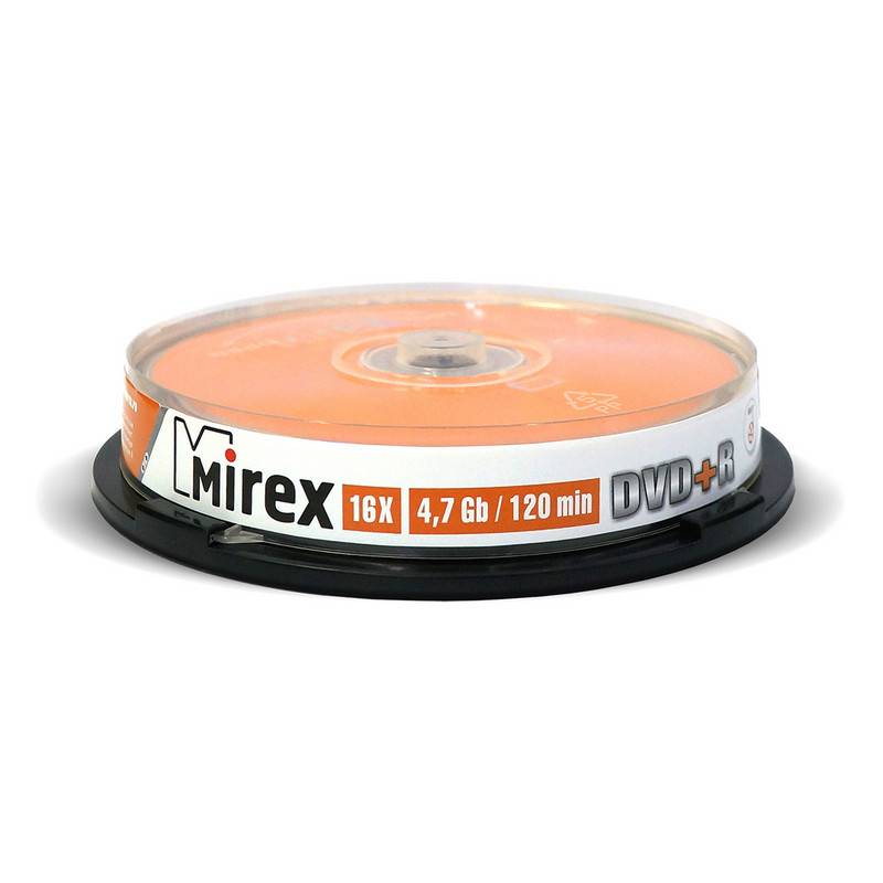 Диск DVD+R Mirex 4,7 GB 16x (10 штук в уп) UL130013A1L 838862