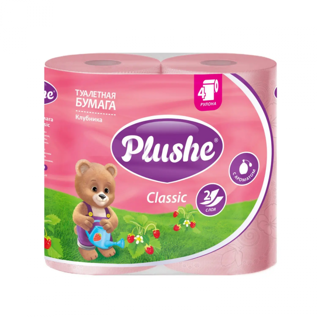 Plushe Туалетная бумага Classic Клубника 2 слоя 4 рулона 7942361010232