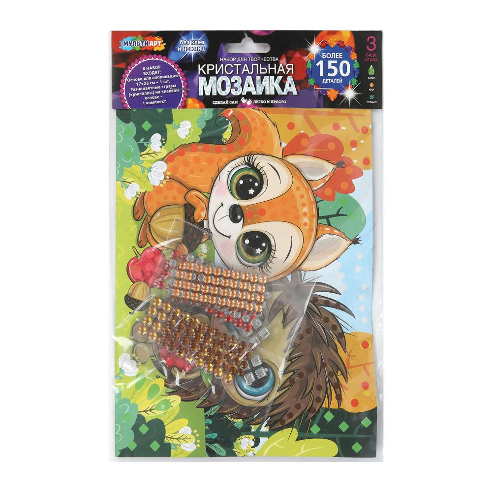 Кристальная мозаика 17х23 см. "лесные зверята" MultiArt CRYST-114766