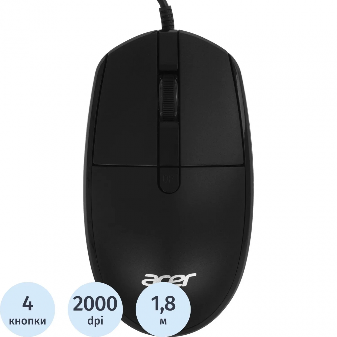 Мышь компьют. Acer OMW401 черный оптич. 2000dpi USB 4but (ZL.MCEEE.031) 2374246