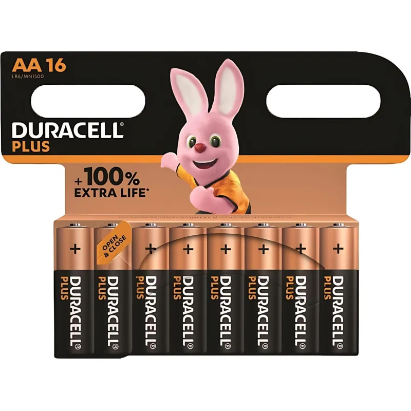 Батарейка Duracell PIus LR6 АА BL16 AlkaIine 1.5V 16шт/уп 2120851