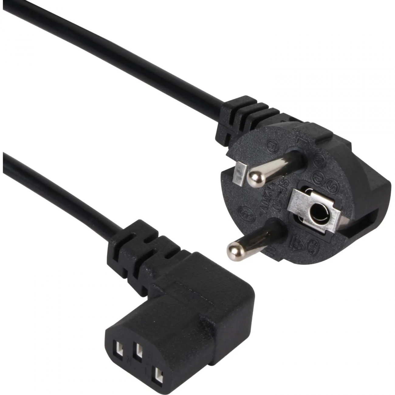 Кабель комп - розетка 220V EU (угол-угол) 3m, iOpen ACE021R-3.0M 2390354 ACE021R-3M