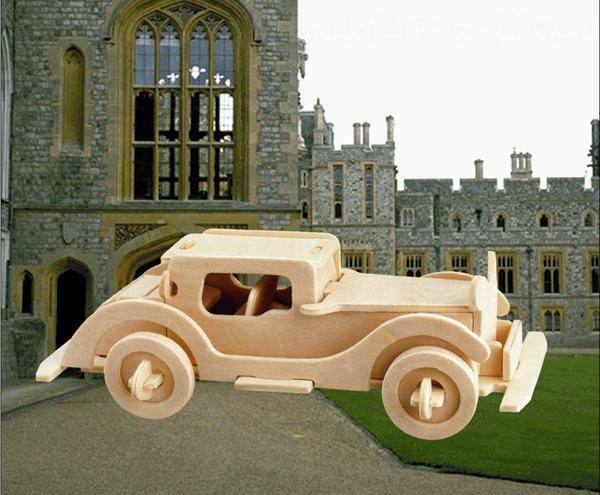 Автомобиль Обурн малый, деревянная сборная модель Wooden Toys P018A