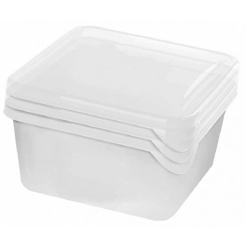 Набор контейнеров для заморозки Frozen 0,75л квадрат 115х115х110мм 3шт/наб Plast Team 1732483 PT204012999