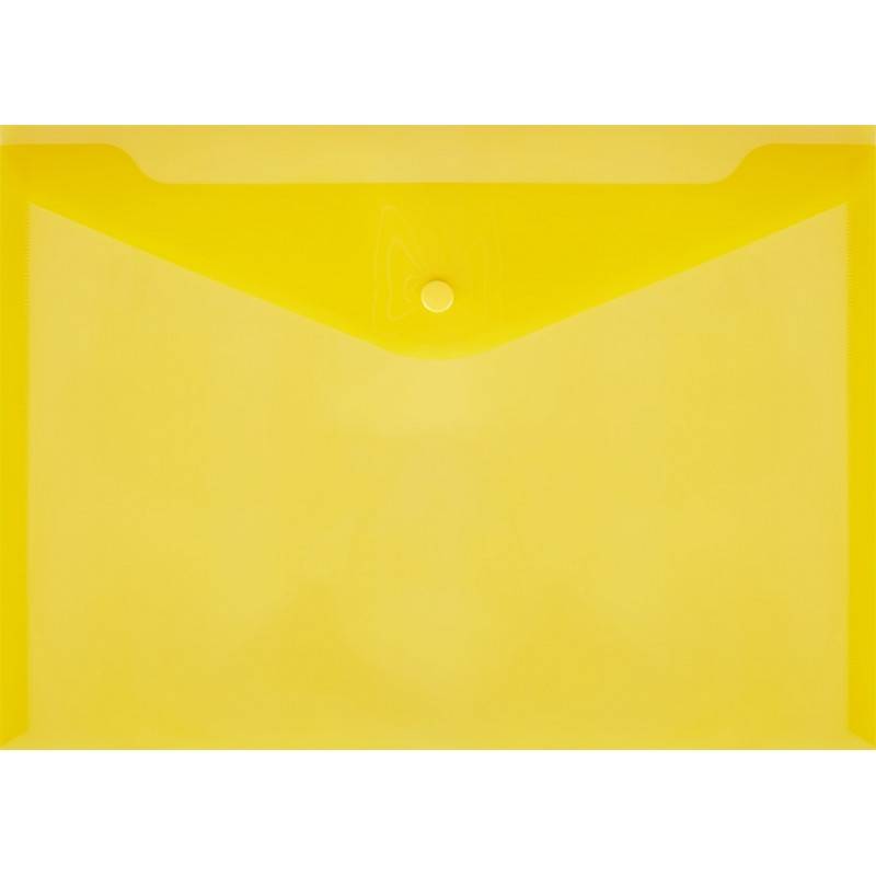 Папка-конверт на кнопке А4 желтая 0.18 мм (10 штук в уп) Attache 727928
