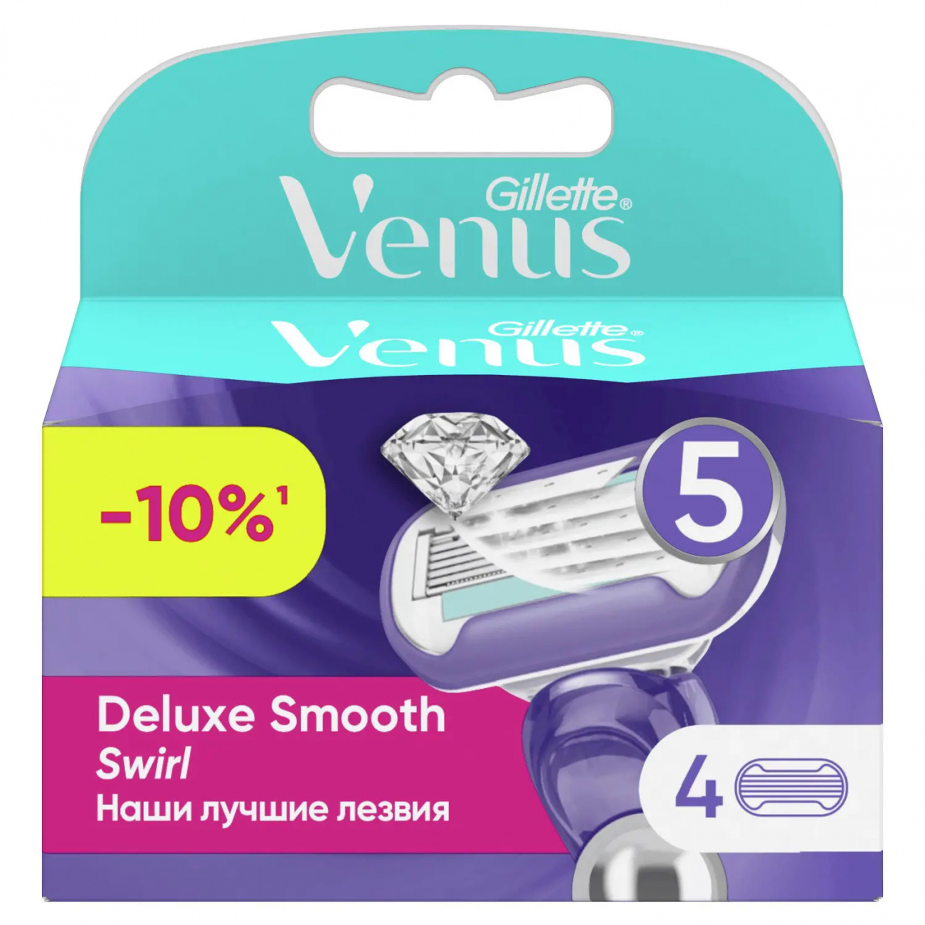 Gillette Venus Swirl Кассеты для бритья сменные 4шт 7702018401147
