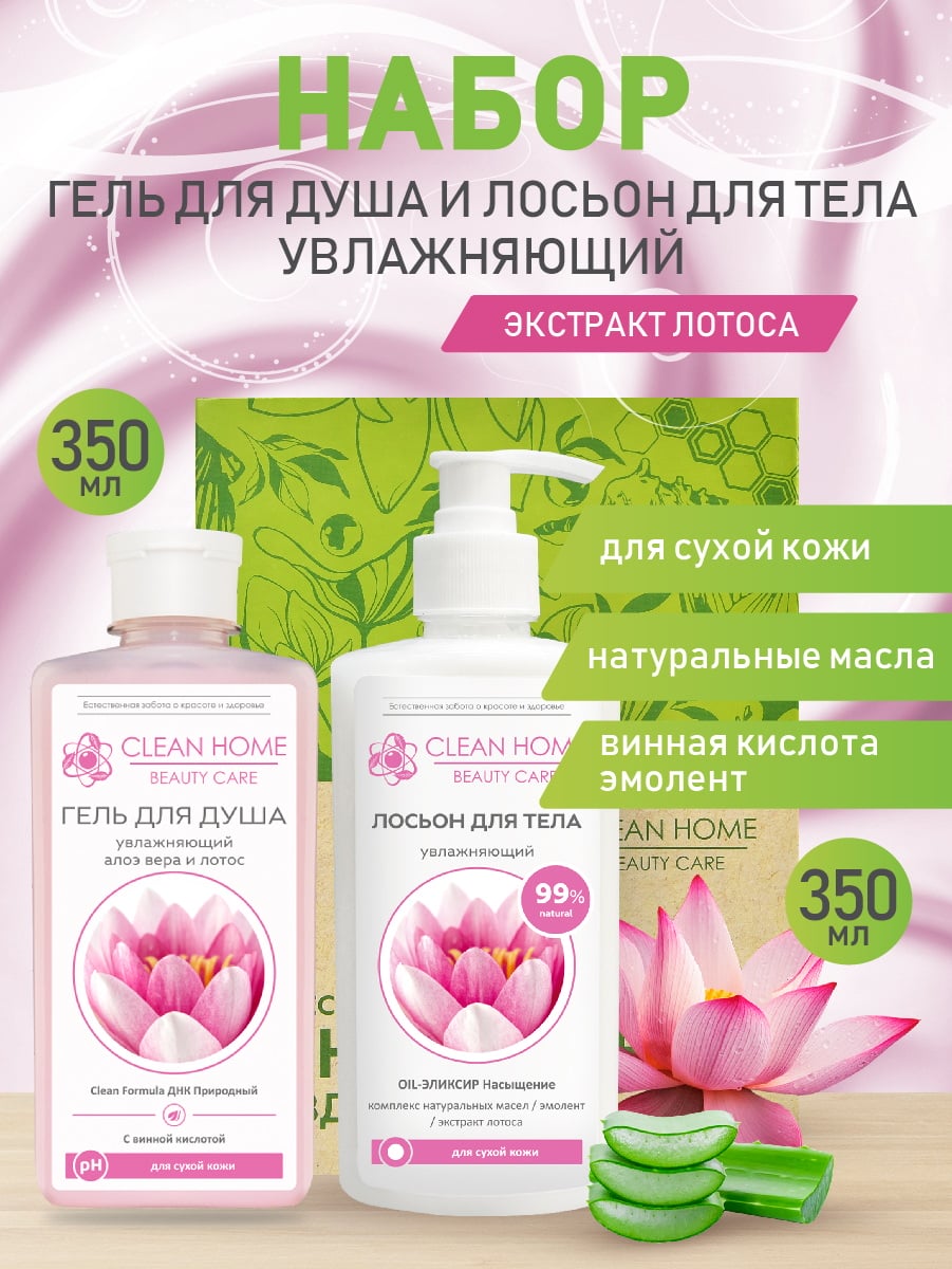 CLEAN HOME BEAUTY CARE набор уходовых средств в подарочной коробке, Увлажняющий 4606531206926